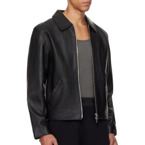 Faux Leather Oversized Coach Jacket | Classic Design For Men & Women | Plain Racing Sports Bomber Jacket With Pocket (Black)