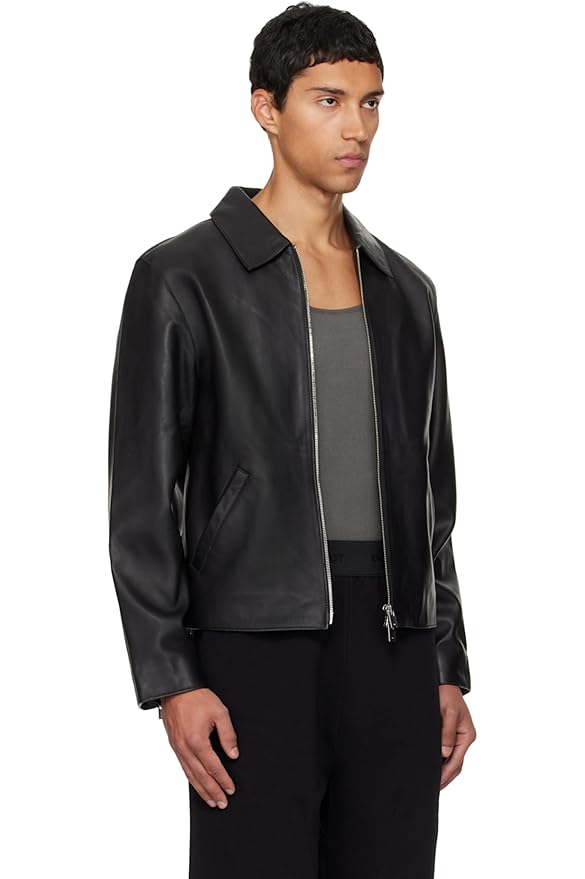 Faux Leather Oversized Coach Jacket | Classic Design For Men & Women | Plain Racing Sports Bomber Jacket With Pocket (Black)