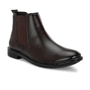 Men's Synthetic Leather Lightweight Comfortable Trendy Outdoor Casual Shoes Slip On Chelsea Boots