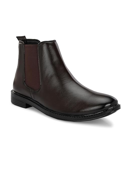 Men's Synthetic Leather Lightweight Comfortable Trendy Outdoor Casual Shoes Slip On Chelsea Boots